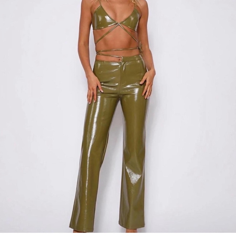 Tiger Mist Olive leather pants